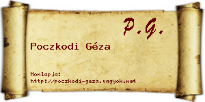 Poczkodi Géza névjegykártya